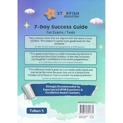 Starfish: 7-Day Success Guide BM, BI, Sains, Mat Year 5